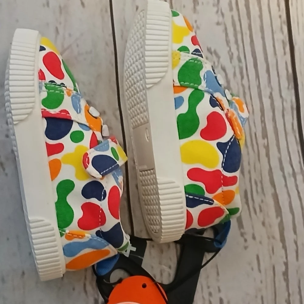 Wonder Nation infant casual canvas print sneakers multi colored size 4